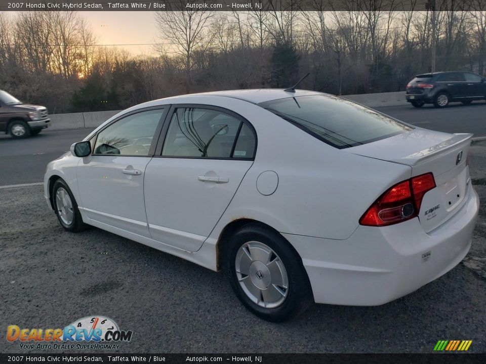 2007 Honda Civic Hybrid Sedan Taffeta White / Blue Photo #6