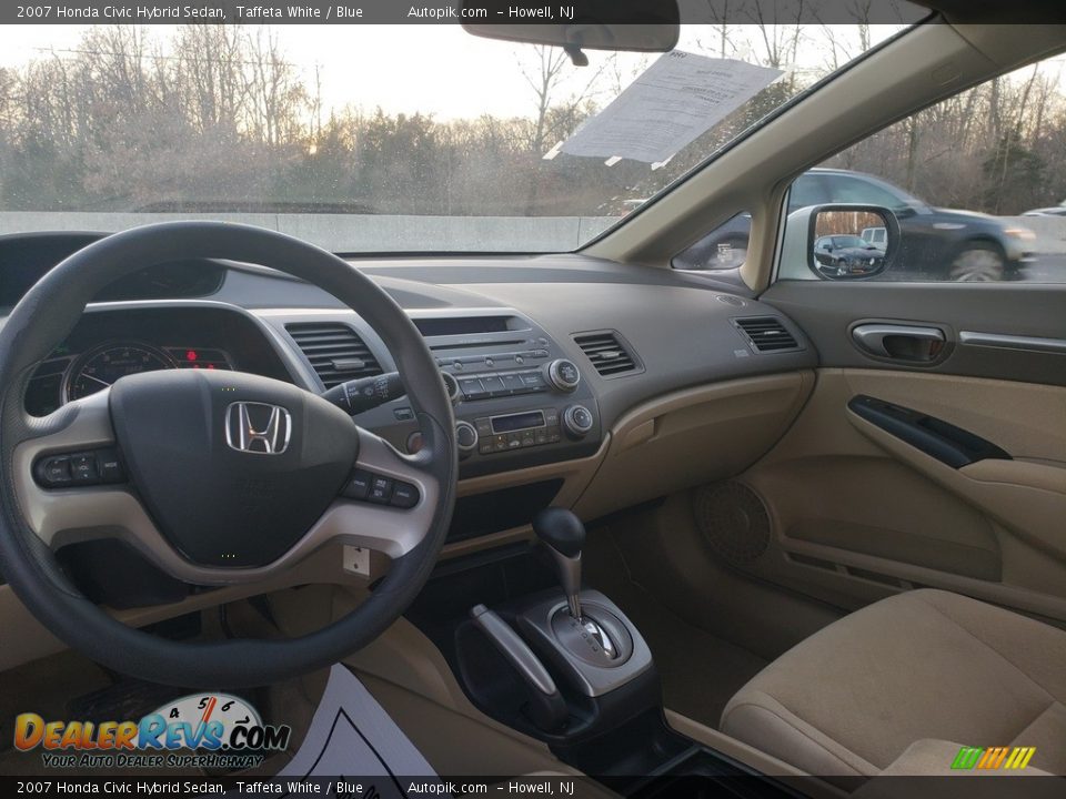2007 Honda Civic Hybrid Sedan Taffeta White / Blue Photo #8