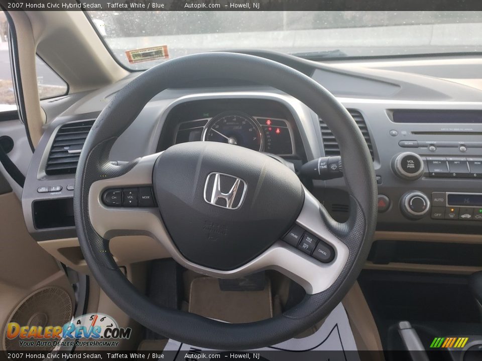 2007 Honda Civic Hybrid Sedan Taffeta White / Blue Photo #9