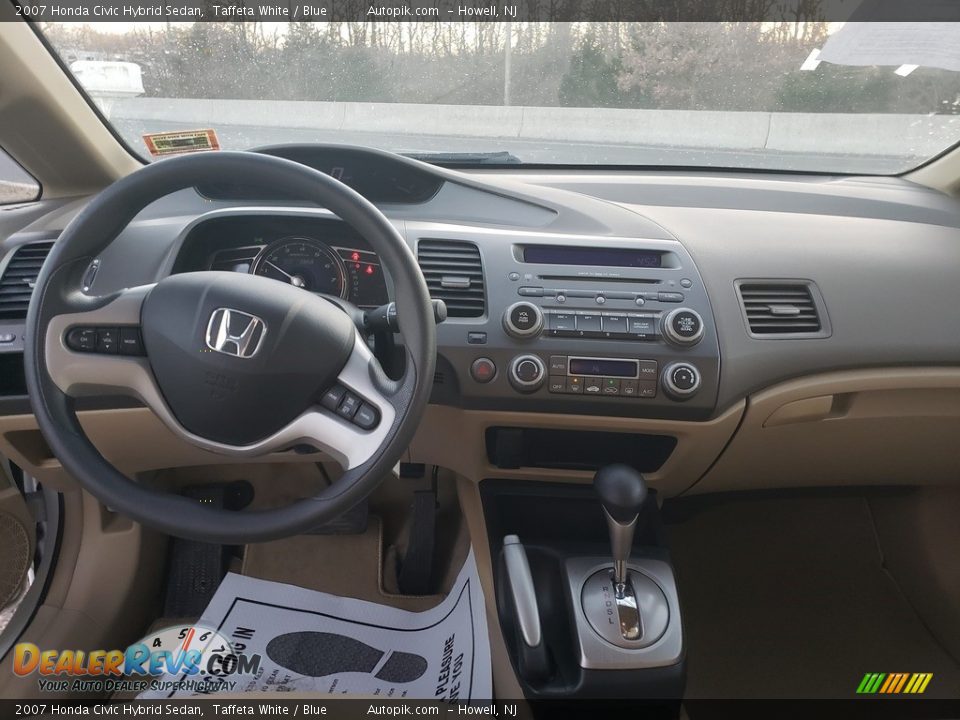 2007 Honda Civic Hybrid Sedan Taffeta White / Blue Photo #10