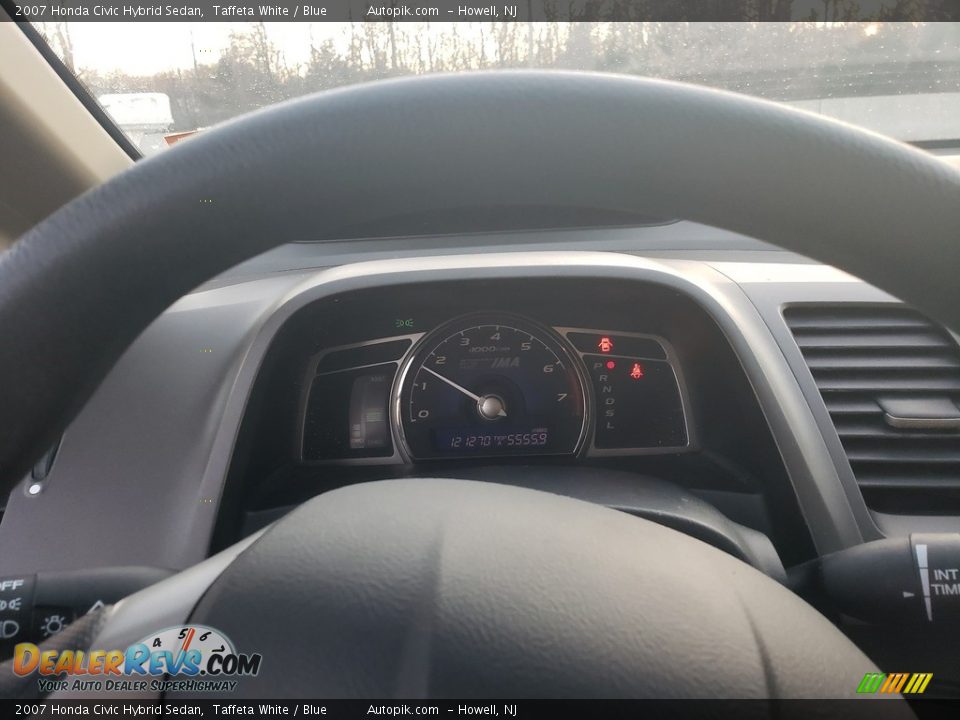 2007 Honda Civic Hybrid Sedan Taffeta White / Blue Photo #11