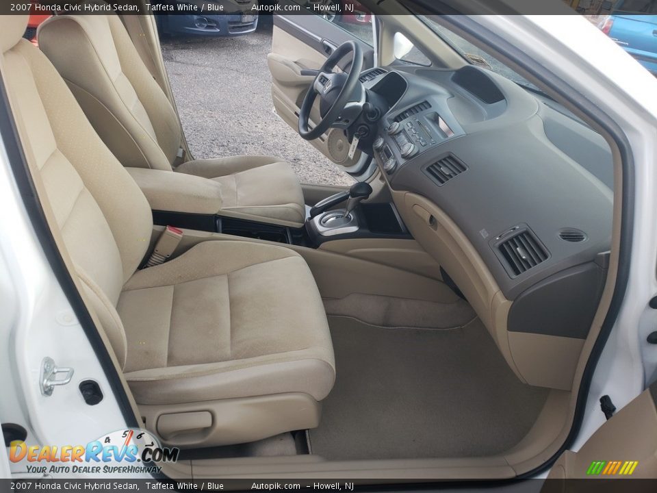 2007 Honda Civic Hybrid Sedan Taffeta White / Blue Photo #16