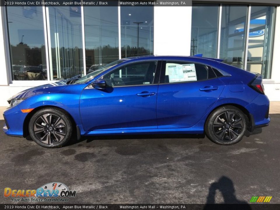 2019 Honda Civic EX Hatchback Agean Blue Metallic / Black Photo #2