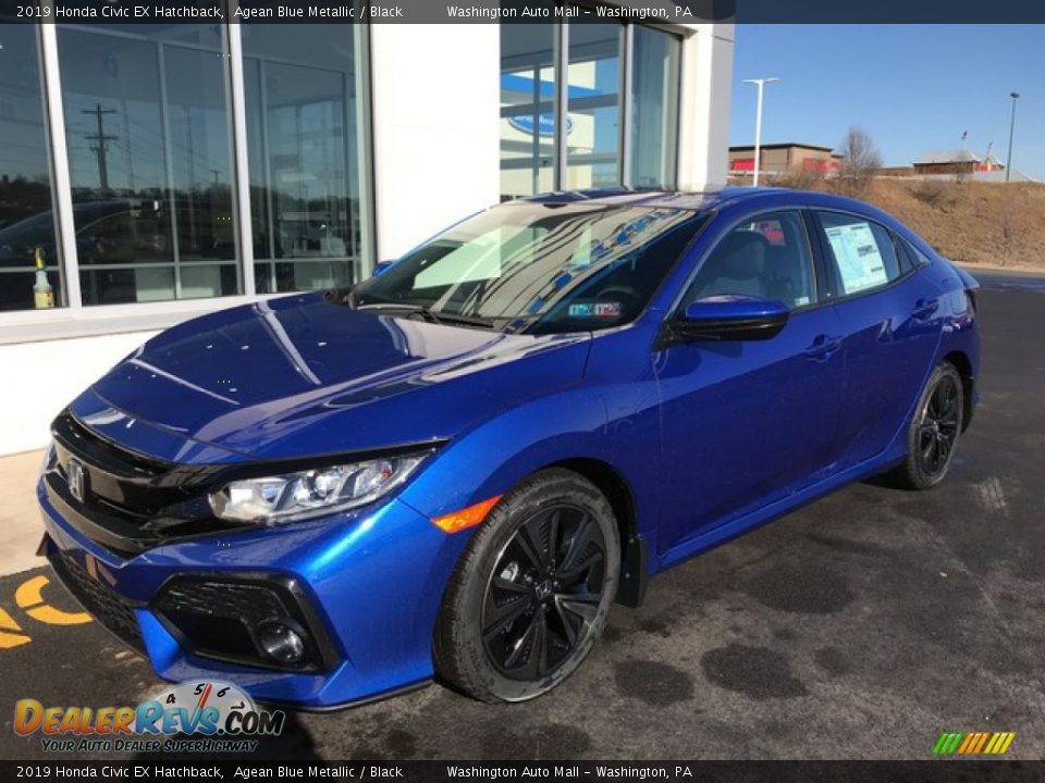 2019 Honda Civic EX Hatchback Agean Blue Metallic / Black Photo #3