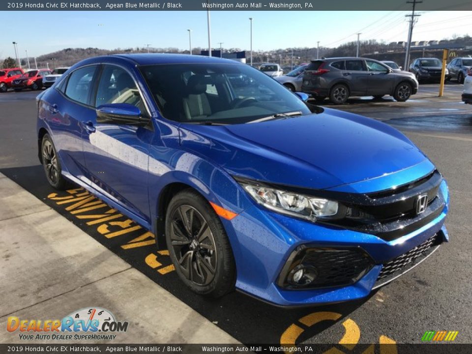 2019 Honda Civic EX Hatchback Agean Blue Metallic / Black Photo #5