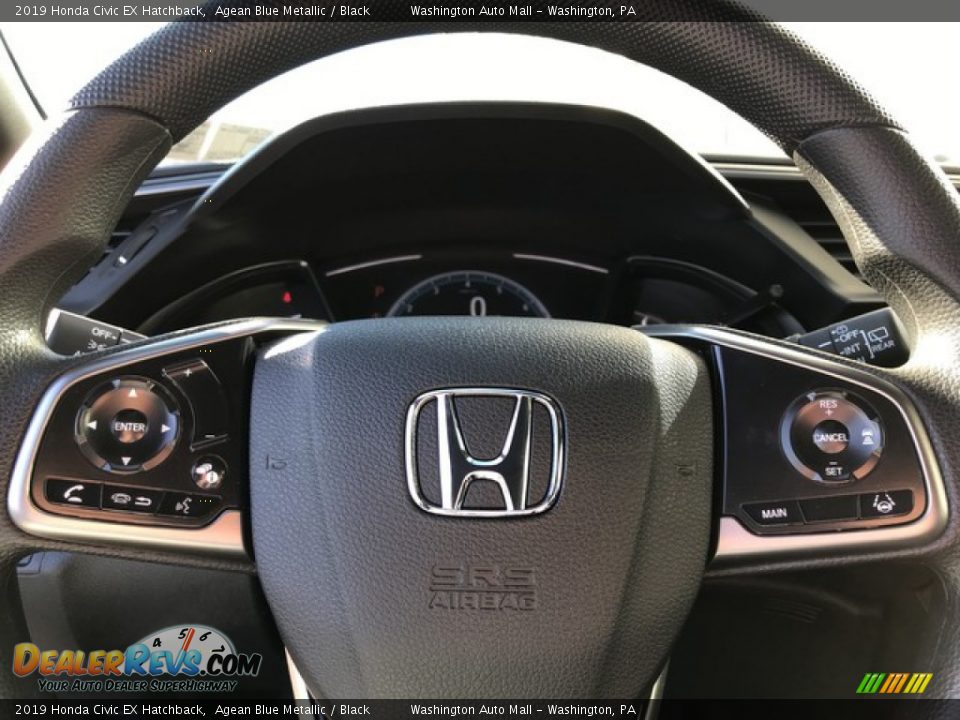 2019 Honda Civic EX Hatchback Agean Blue Metallic / Black Photo #18