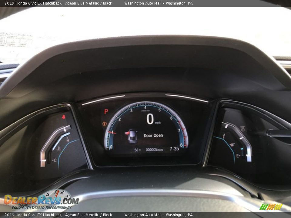 2019 Honda Civic EX Hatchback Agean Blue Metallic / Black Photo #19