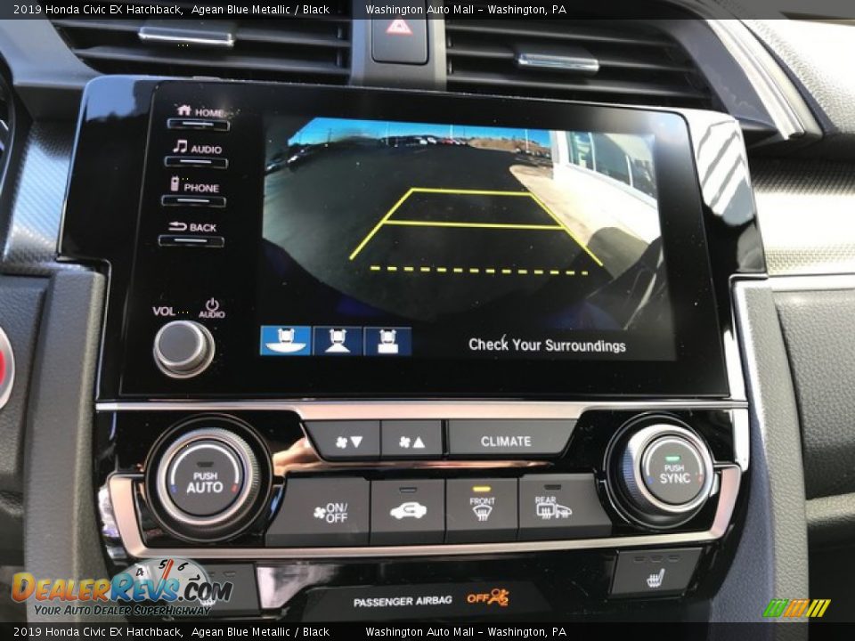 2019 Honda Civic EX Hatchback Agean Blue Metallic / Black Photo #23