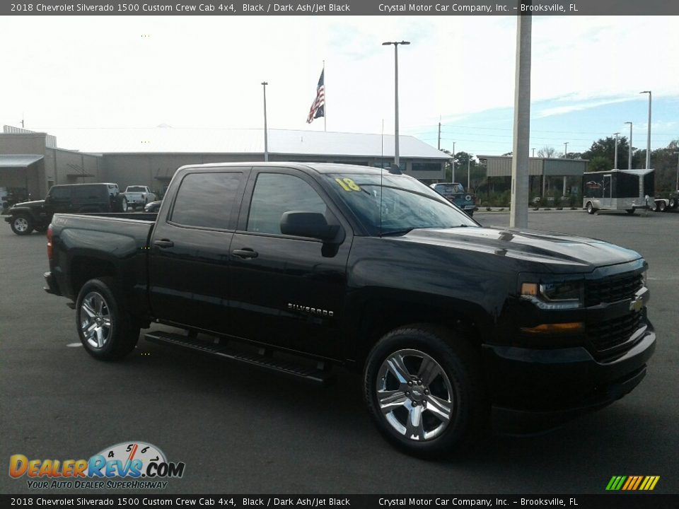 2018 Chevrolet Silverado 1500 Custom Crew Cab 4x4 Black / Dark Ash/Jet Black Photo #7