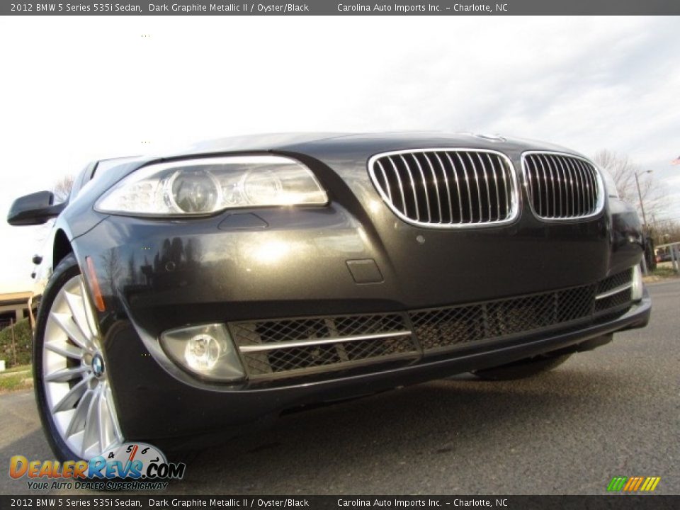 2012 BMW 5 Series 535i Sedan Dark Graphite Metallic II / Oyster/Black Photo #1