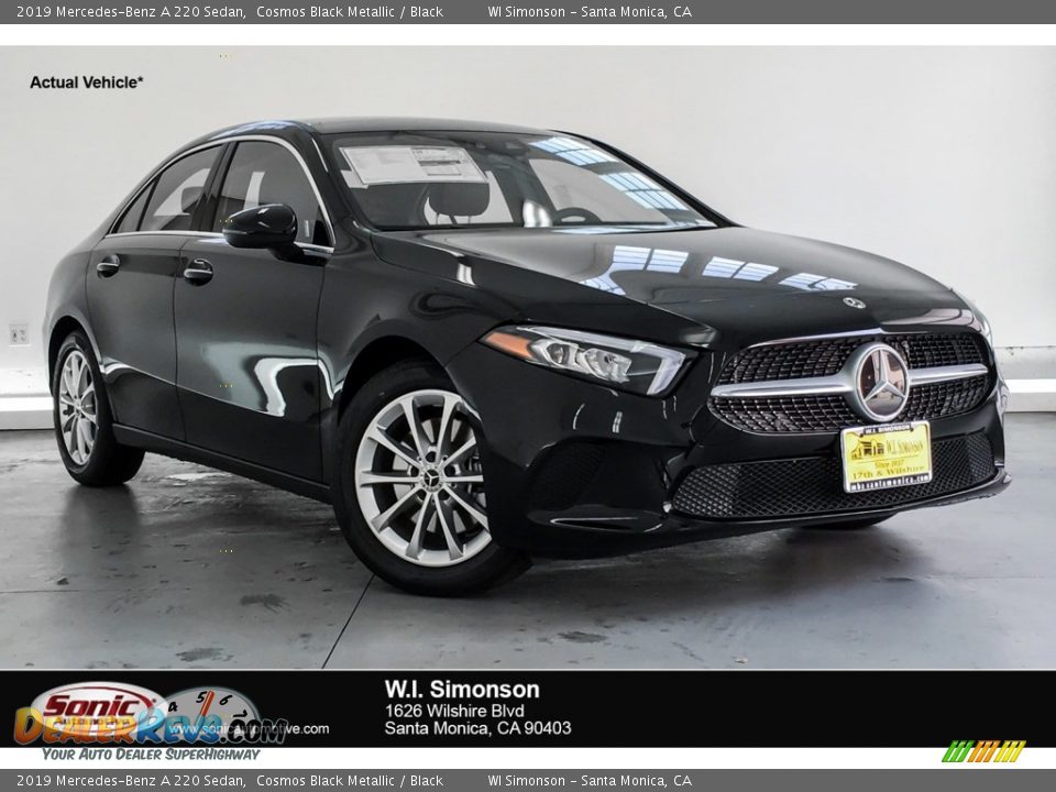 2019 Mercedes-Benz A 220 Sedan Cosmos Black Metallic / Black Photo #1
