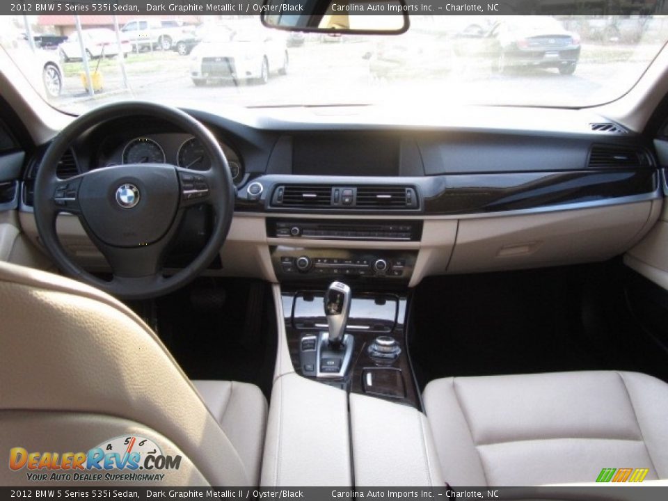 2012 BMW 5 Series 535i Sedan Dark Graphite Metallic II / Oyster/Black Photo #13