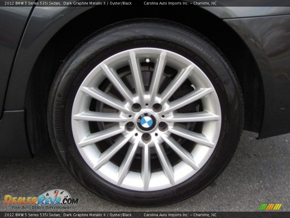 2012 BMW 5 Series 535i Sedan Dark Graphite Metallic II / Oyster/Black Photo #26