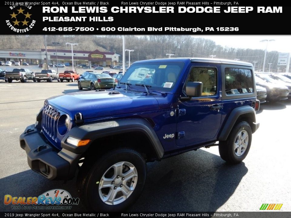 2019 Jeep Wrangler Sport 4x4 Ocean Blue Metallic / Black Photo #1