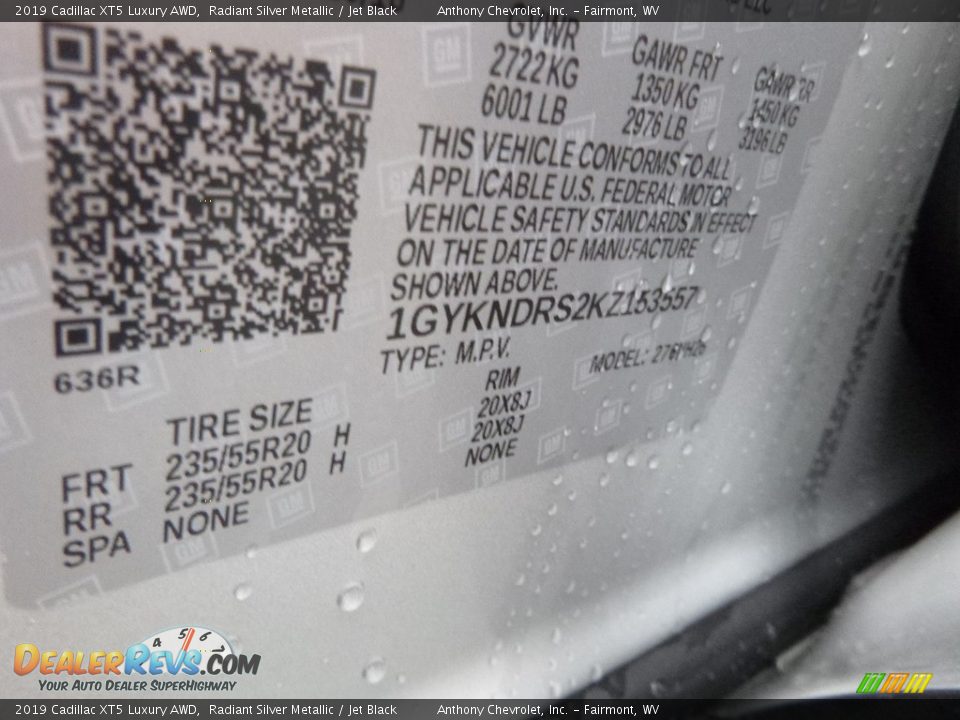 2019 Cadillac XT5 Luxury AWD Radiant Silver Metallic / Jet Black Photo #14