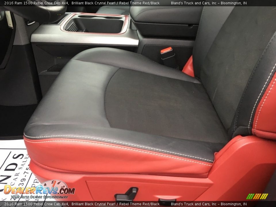 2016 Ram 1500 Rebel Crew Cab 4x4 Brilliant Black Crystal Pearl / Rebel Theme Red/Black Photo #5