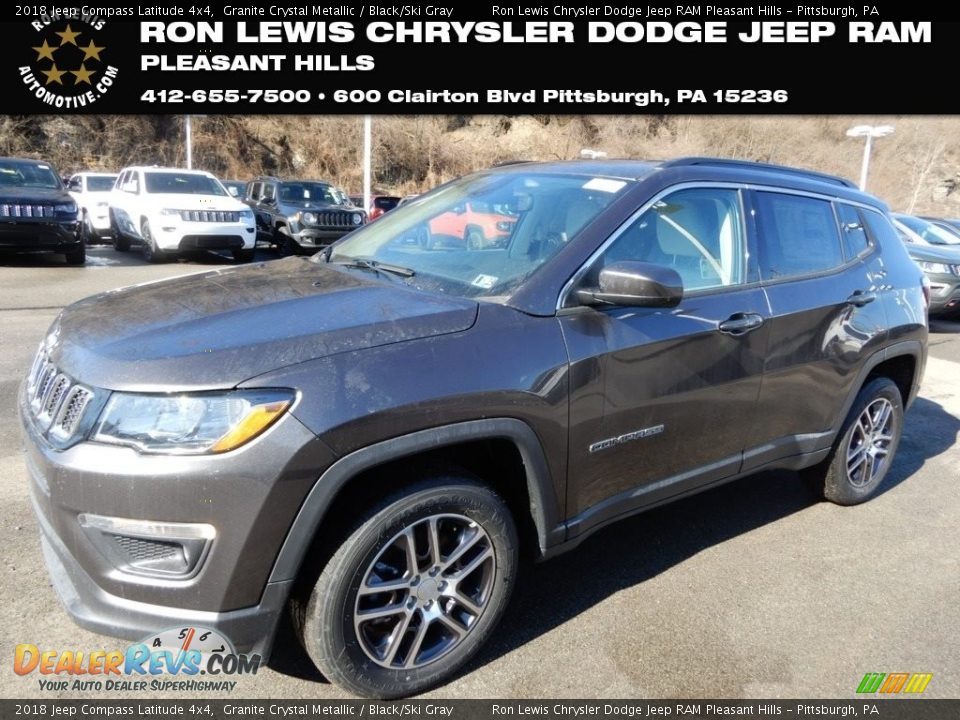 2018 Jeep Compass Latitude 4x4 Granite Crystal Metallic / Black/Ski Gray Photo #1