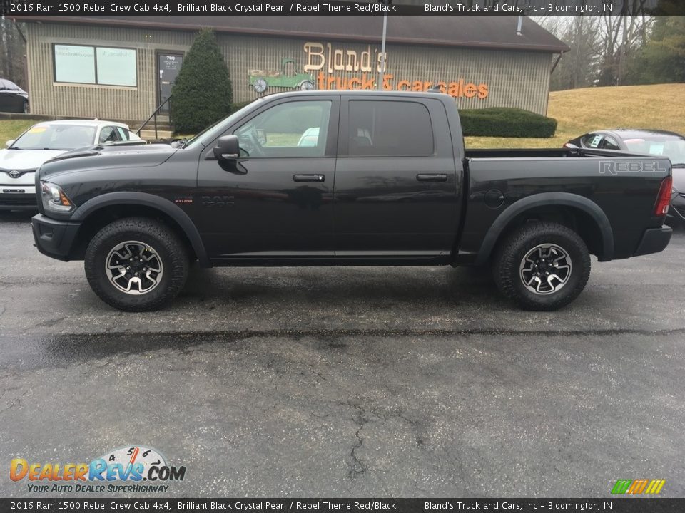 2016 Ram 1500 Rebel Crew Cab 4x4 Brilliant Black Crystal Pearl / Rebel Theme Red/Black Photo #8