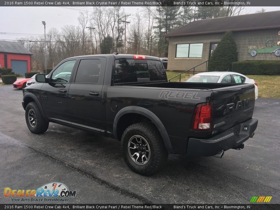 2016 Ram 1500 Rebel Crew Cab 4x4 Brilliant Black Crystal Pearl / Rebel Theme Red/Black Photo #9