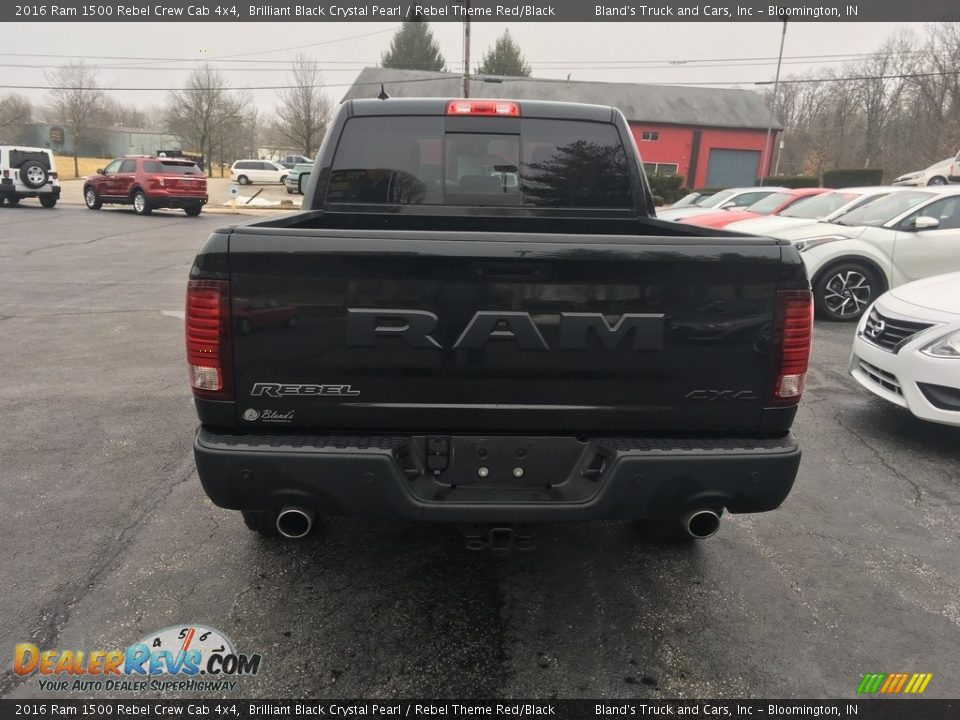 2016 Ram 1500 Rebel Crew Cab 4x4 Brilliant Black Crystal Pearl / Rebel Theme Red/Black Photo #10