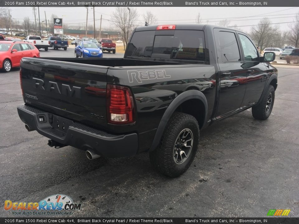 2016 Ram 1500 Rebel Crew Cab 4x4 Brilliant Black Crystal Pearl / Rebel Theme Red/Black Photo #11