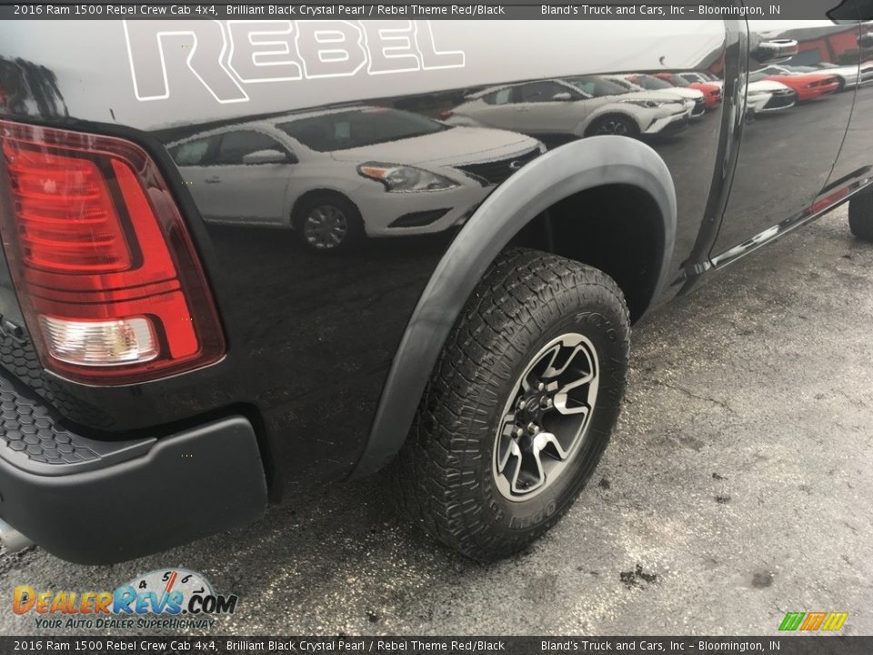 2016 Ram 1500 Rebel Crew Cab 4x4 Brilliant Black Crystal Pearl / Rebel Theme Red/Black Photo #12
