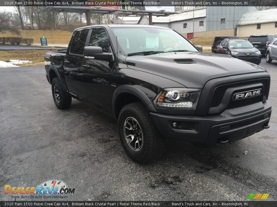 2016 Ram 1500 Rebel Crew Cab 4x4 Brilliant Black Crystal Pearl / Rebel Theme Red/Black Photo #13