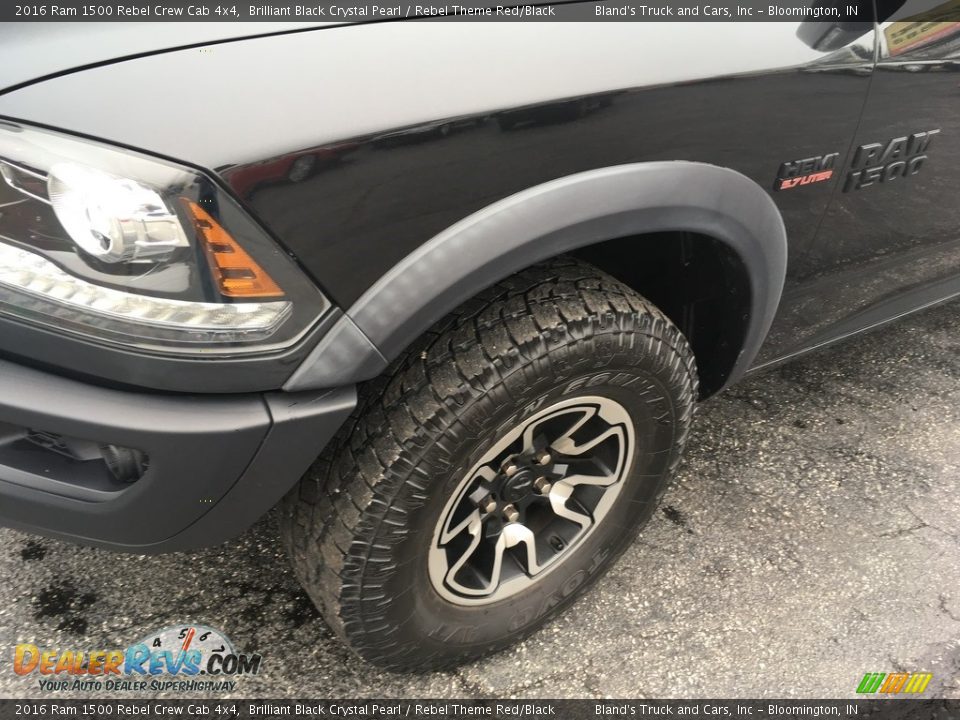 2016 Ram 1500 Rebel Crew Cab 4x4 Brilliant Black Crystal Pearl / Rebel Theme Red/Black Photo #14