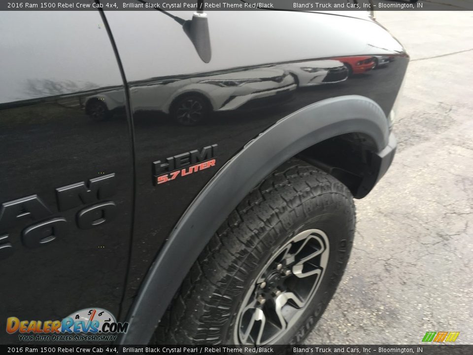 2016 Ram 1500 Rebel Crew Cab 4x4 Brilliant Black Crystal Pearl / Rebel Theme Red/Black Photo #21