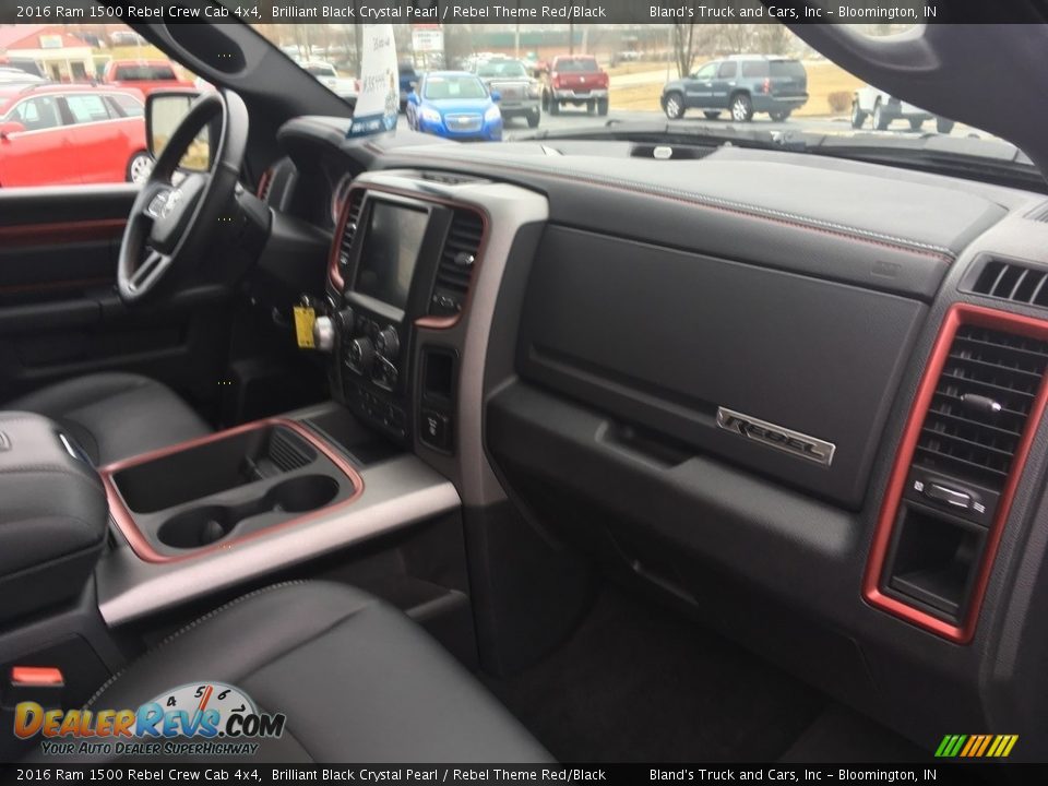 2016 Ram 1500 Rebel Crew Cab 4x4 Brilliant Black Crystal Pearl / Rebel Theme Red/Black Photo #23