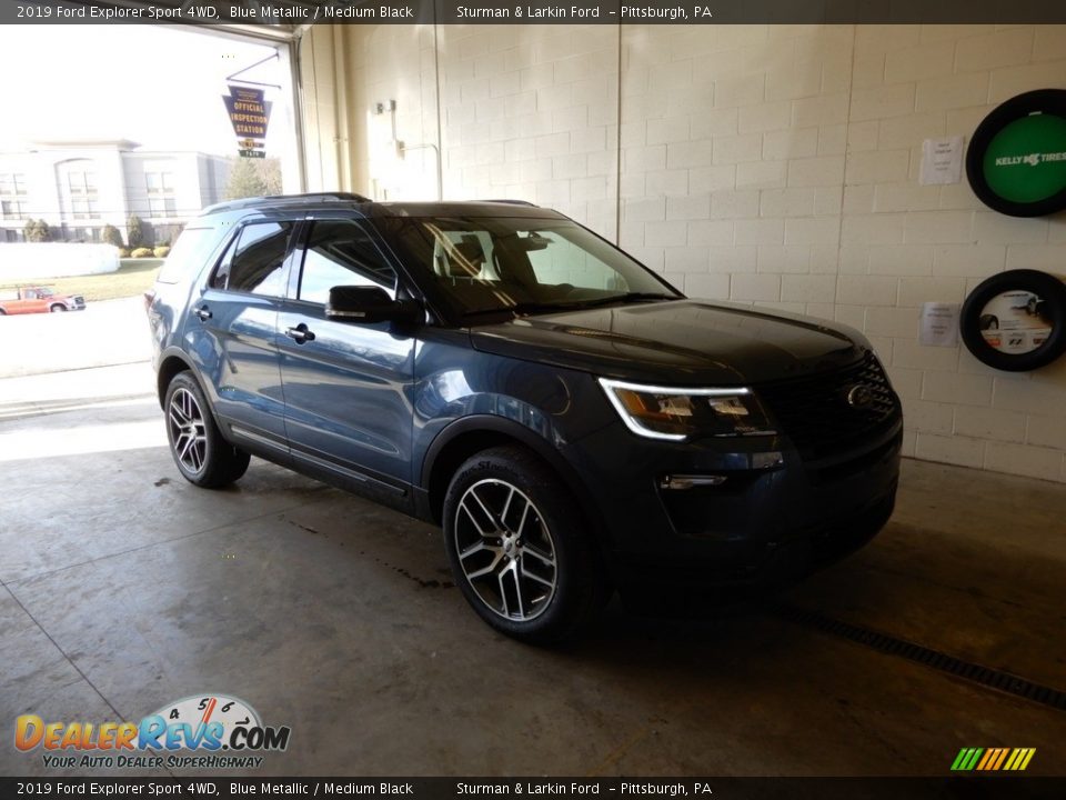 2019 Ford Explorer Sport 4WD Blue Metallic / Medium Black Photo #1