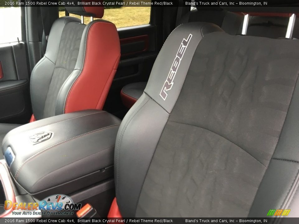 2016 Ram 1500 Rebel Crew Cab 4x4 Brilliant Black Crystal Pearl / Rebel Theme Red/Black Photo #33