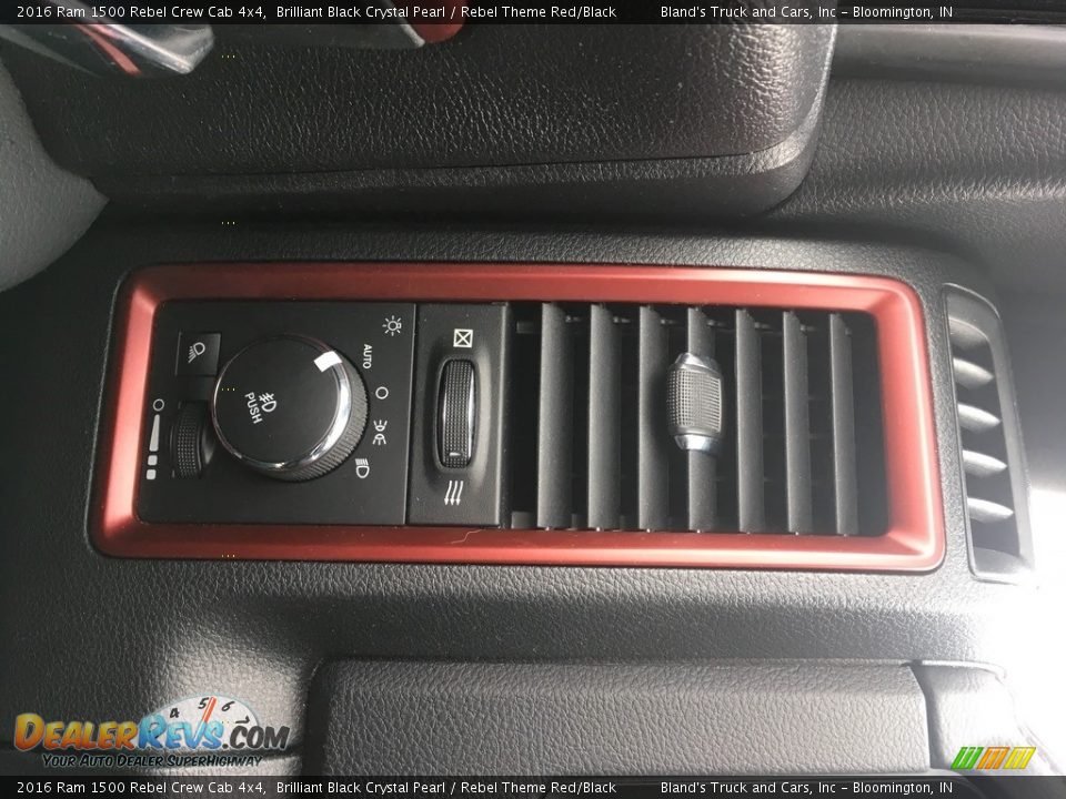 2016 Ram 1500 Rebel Crew Cab 4x4 Brilliant Black Crystal Pearl / Rebel Theme Red/Black Photo #35