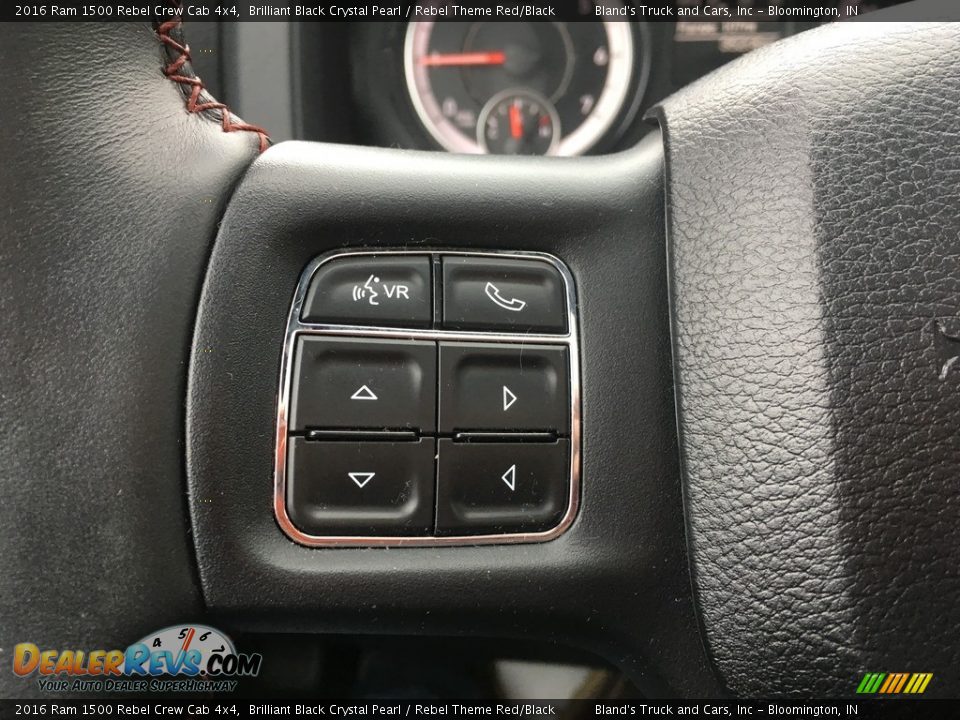 2016 Ram 1500 Rebel Crew Cab 4x4 Brilliant Black Crystal Pearl / Rebel Theme Red/Black Photo #36