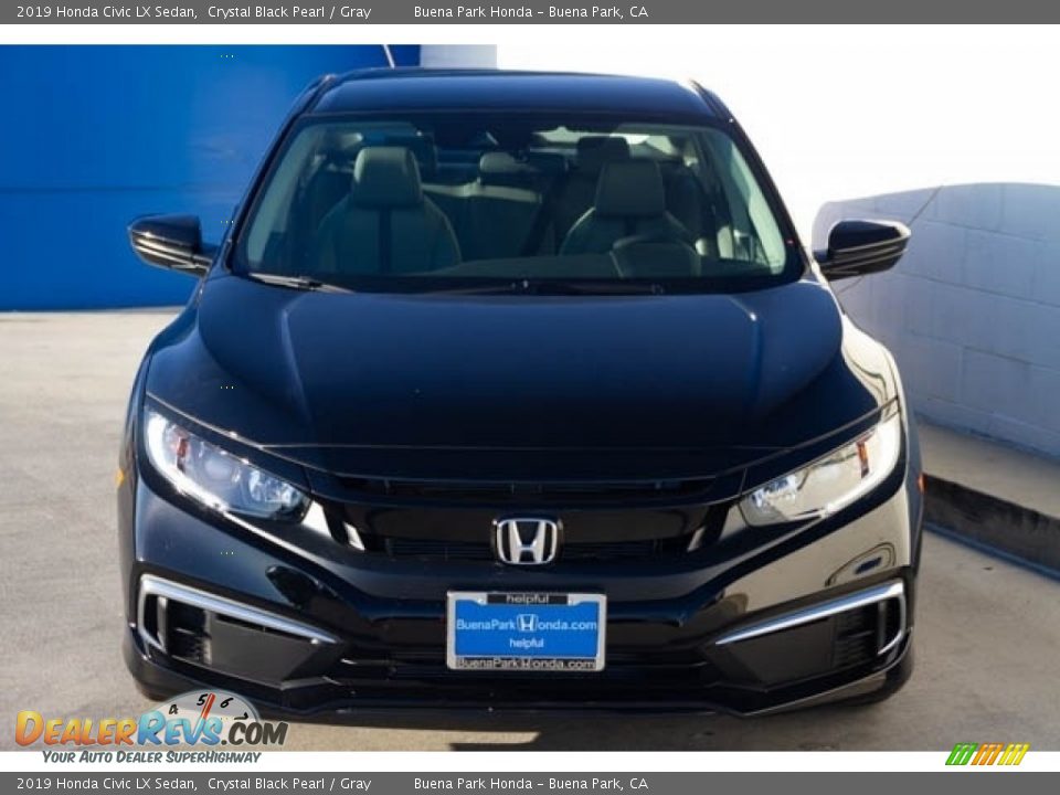 2019 Honda Civic LX Sedan Crystal Black Pearl / Gray Photo #3