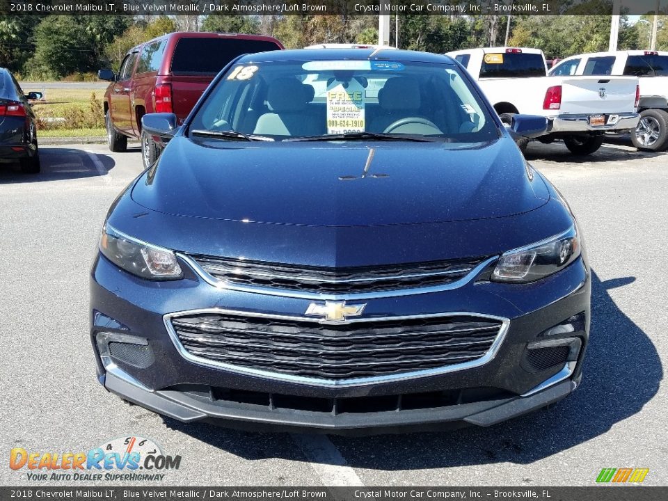 2018 Chevrolet Malibu LT Blue Velvet Metallic / Dark Atmosphere/Loft Brown Photo #8