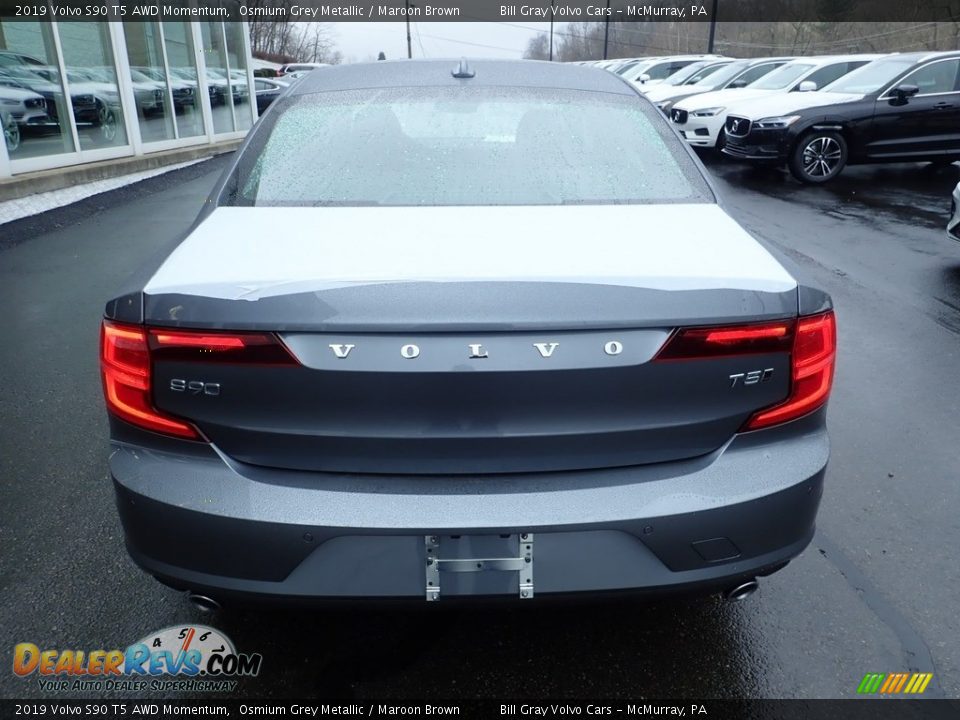 2019 Volvo S90 T5 AWD Momentum Osmium Grey Metallic / Maroon Brown Photo #3