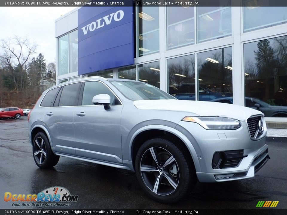 2019 Volvo XC90 T6 AWD R-Design Bright Silver Metallic / Charcoal Photo #1