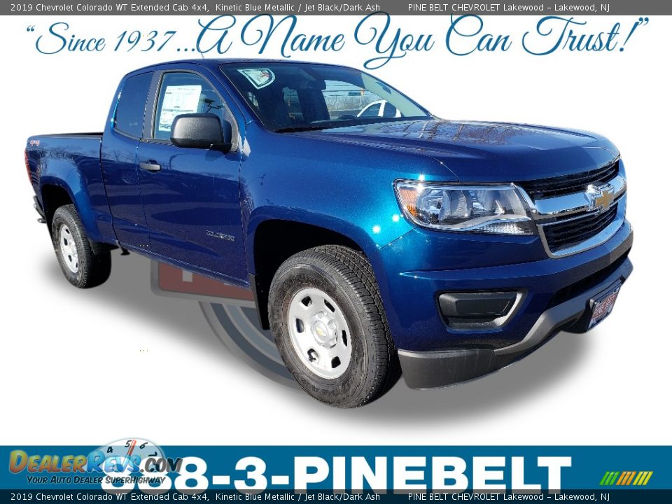2019 Chevrolet Colorado WT Extended Cab 4x4 Kinetic Blue Metallic / Jet Black/Dark Ash Photo #1