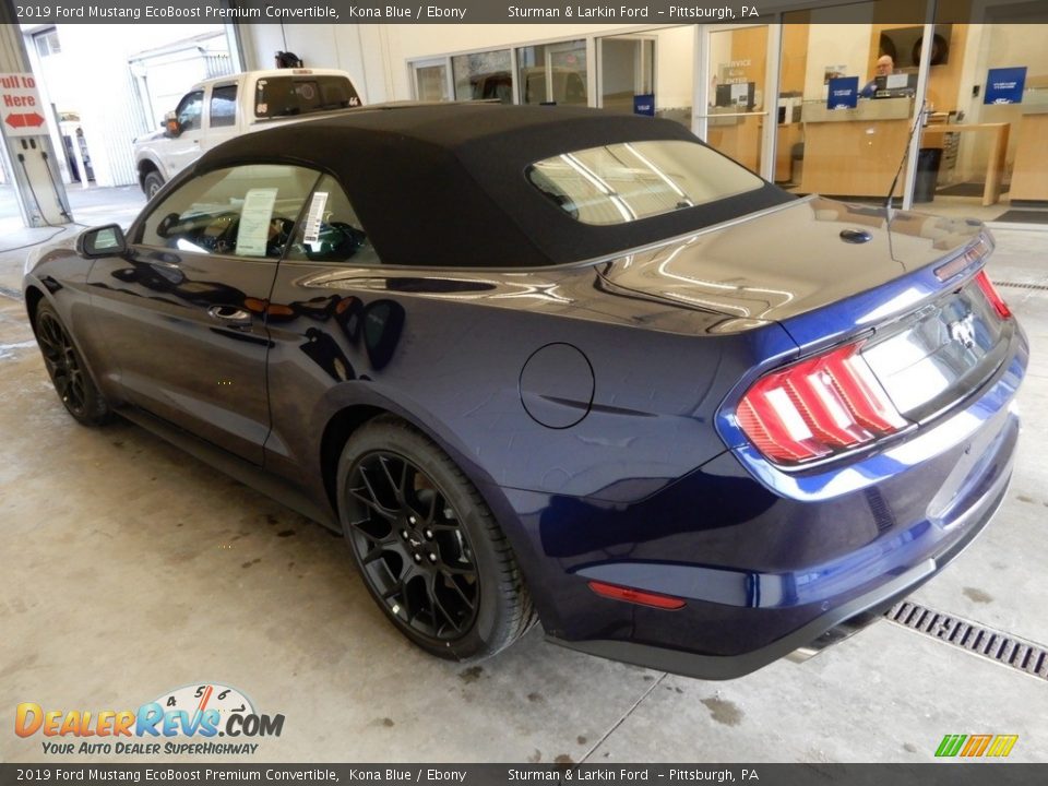 2019 Ford Mustang EcoBoost Premium Convertible Kona Blue / Ebony Photo #3