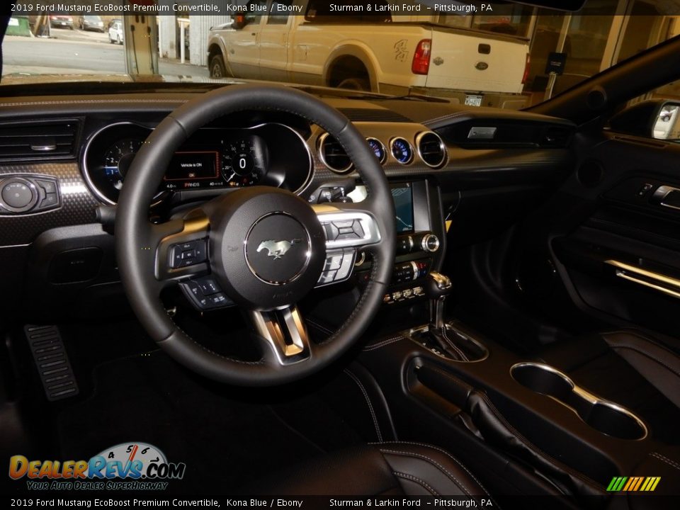 2019 Ford Mustang EcoBoost Premium Convertible Kona Blue / Ebony Photo #8