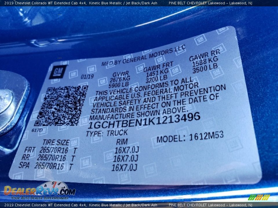 2019 Chevrolet Colorado WT Extended Cab 4x4 Kinetic Blue Metallic / Jet Black/Dark Ash Photo #6