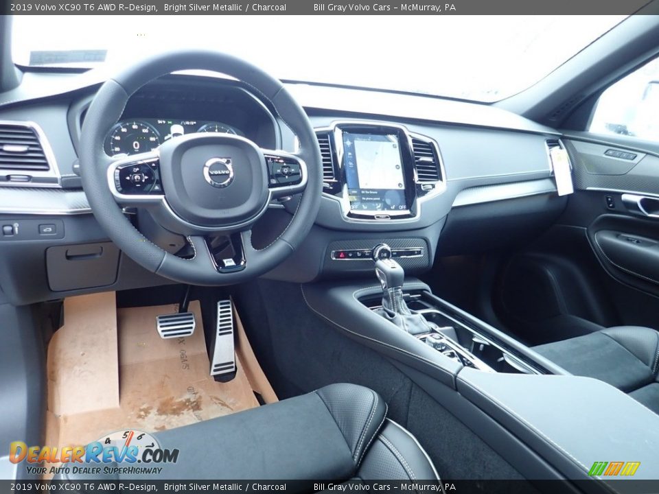 2019 Volvo XC90 T6 AWD R-Design Bright Silver Metallic / Charcoal Photo #10