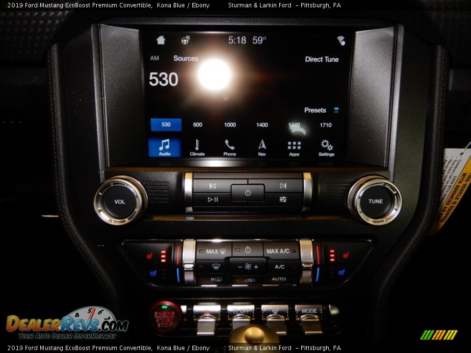 2019 Ford Mustang EcoBoost Premium Convertible Kona Blue / Ebony Photo #14