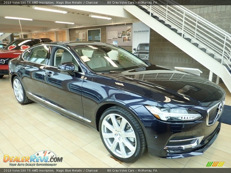 2019 Volvo S90 T6 AWD Inscription Magic Blue Metallic / Charcoal Photo #1
