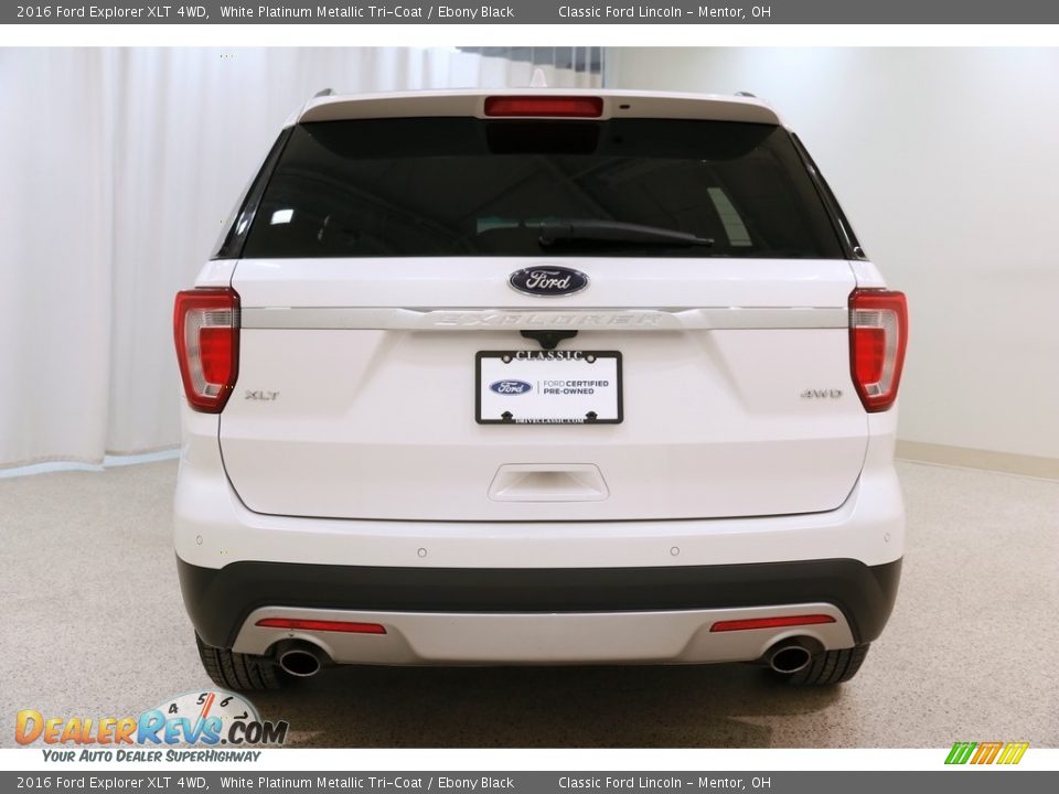 2016 Ford Explorer XLT 4WD White Platinum Metallic Tri-Coat / Ebony Black Photo #22