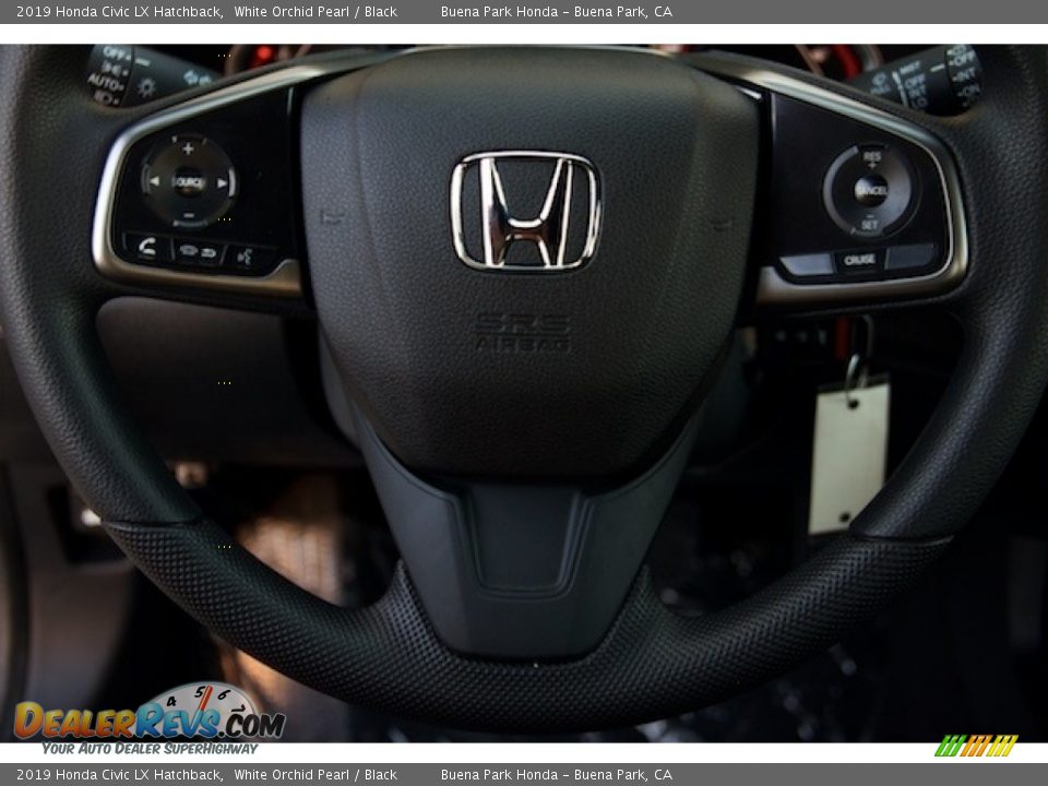 2019 Honda Civic LX Hatchback White Orchid Pearl / Black Photo #9