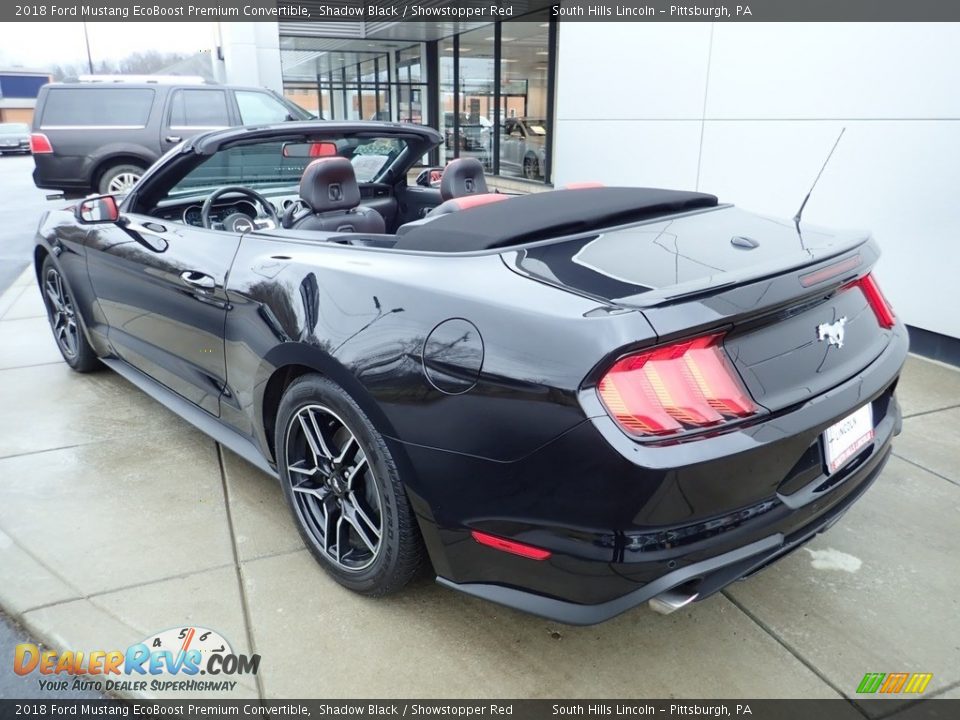 2018 Ford Mustang EcoBoost Premium Convertible Shadow Black / Showstopper Red Photo #3