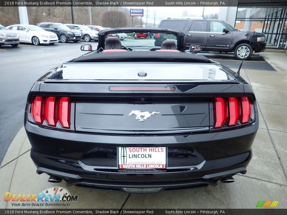 2018 Ford Mustang EcoBoost Premium Convertible Shadow Black / Showstopper Red Photo #4