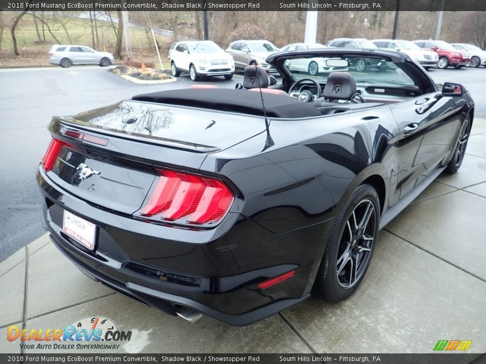 2018 Ford Mustang EcoBoost Premium Convertible Shadow Black / Showstopper Red Photo #5